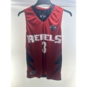 Reign City Rebels Reversible‎ Basketball Jersey #3 Red/Black Size M –